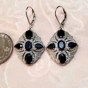 Kanchanaburi blue Sapphire earrings